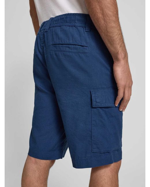 Boss Relaxed Fit Korte Cargobroek Met Riemlussen in het Blue voor heren
