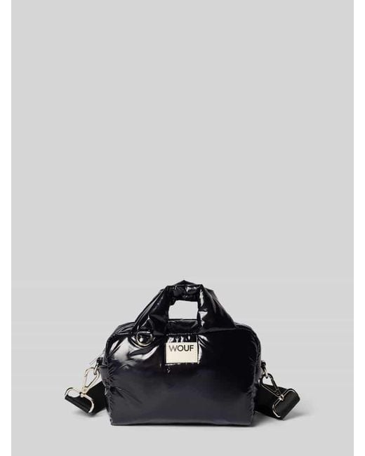 Wouf Black Bowling Bag mit Logo-Patch Modell 'Nuit'