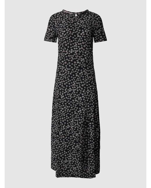 Tommy Hilfiger Black Midikleid mit floralem Allover-Print Modell 'DITSY'