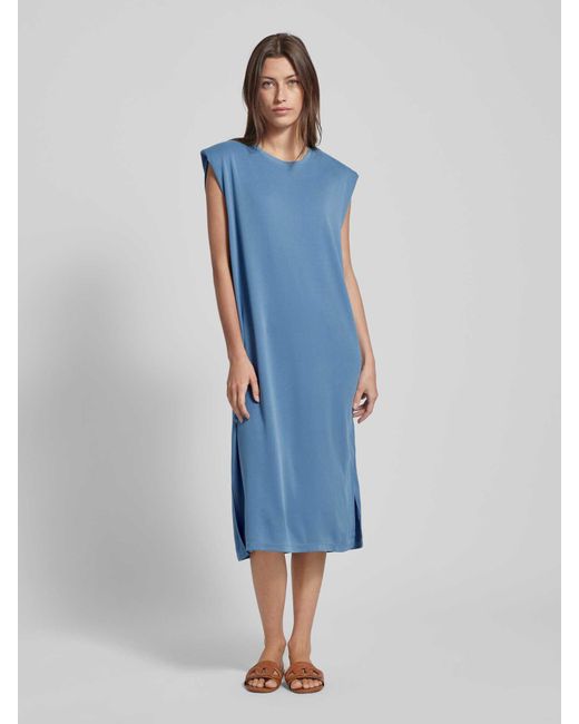 Mbym Blue Knielanges Kleid mit Kappärmeln Modell 'Stivian'