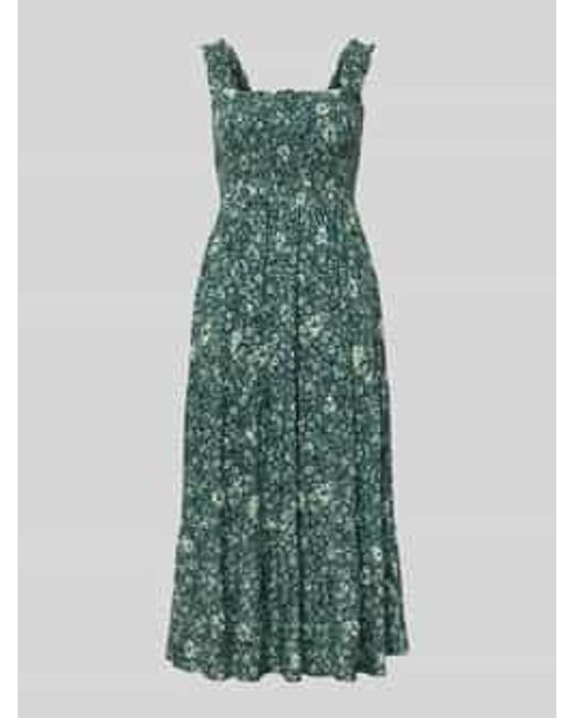 Apricot Midi-Jurk Van Viscose Met Vierkante Hals in het Green