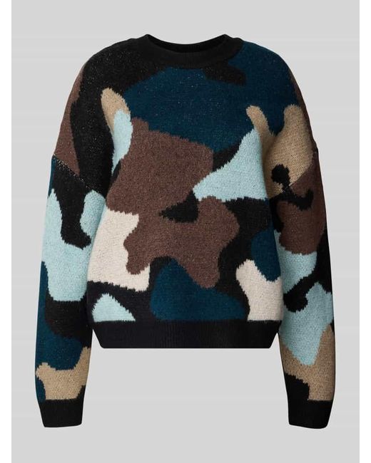 Tom Tailor Blue Regular Fit Strickpullover mit Allover-Muster