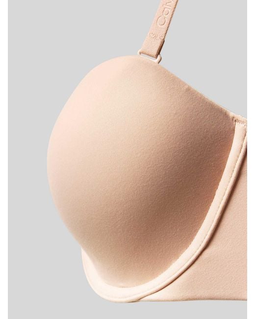 Calvin Klein Beha Met Cups En Verstelbare Bandjes, Model 'Perfect Fit' in het Natural