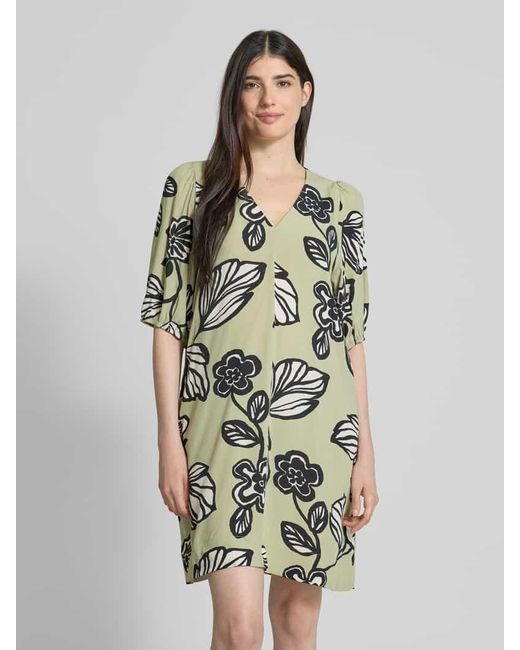 JAKE*S STUDIO WOMAN Multicolor Knielanges Kleid mit V-Ausschnitt