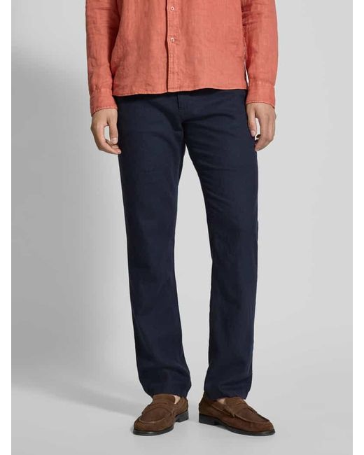 Joop! Regular Fit Leinenhose im 5-Pocket-Design Modell 'Fortress' in Blue für Herren