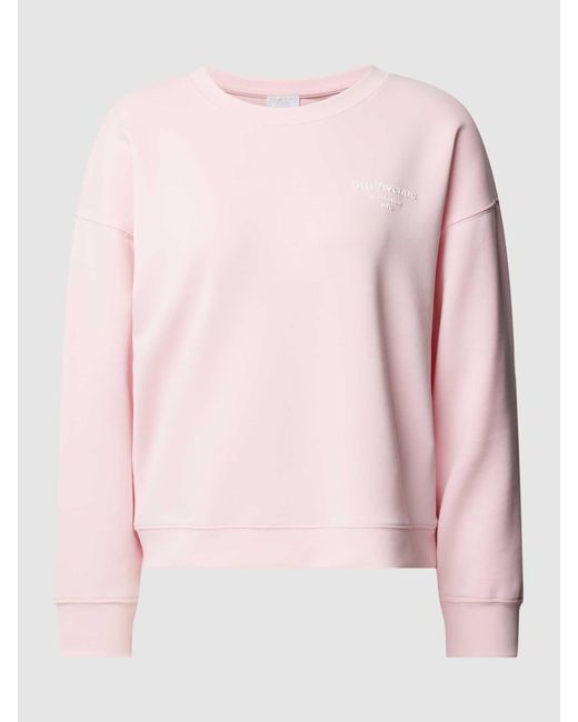 Jake*s Sweatshirt mit Statement-Print in Pink für Herren