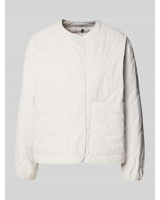 Save The Duck White Steppjacke Mit Aufgesetzten Taschen Modell 'Loop'