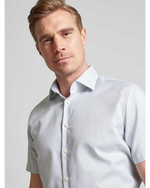 Christian Berg Men Regular Fit Zakelijk Overhemd Met Fijn Gestructureerd Motief in het White voor heren