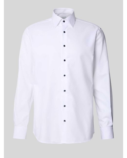 Eterna Regular Fit Zakelijk Overhemd Met Effen Structuur in het White voor heren