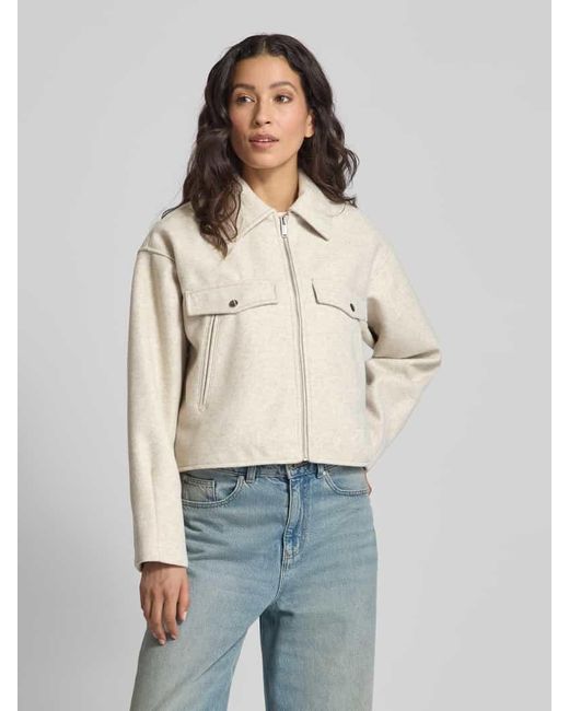 Vero Moda Natural Regular Fit Jacke mit Fly-Away-Kragen Modell 'FORTUNEFREJ'
