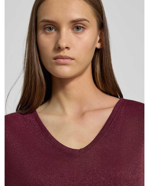 ONLY Regular Fit T-Shirt Met Viscose, Model 'Silvery' in het Purple