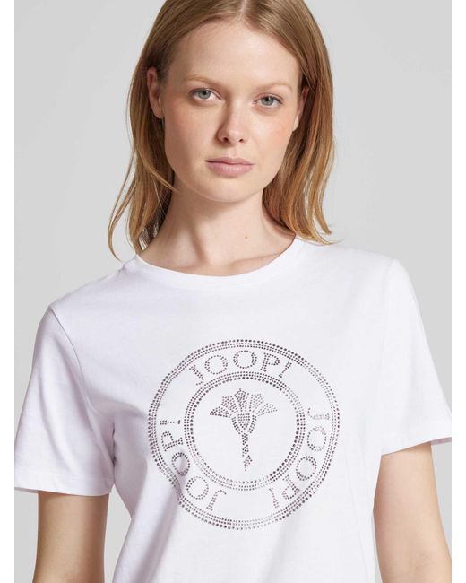 Joop! Oversized Gebreide Pullover Met Col, Model 'Juna' in het White