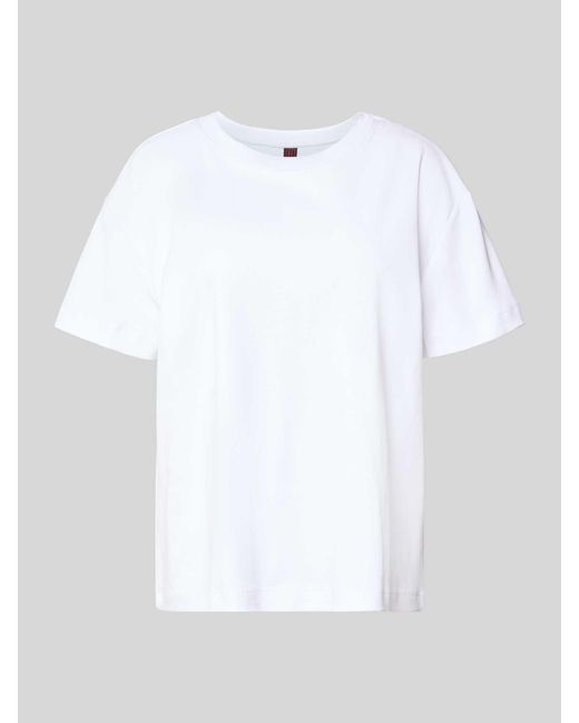 Stefanel T-Shirt Met Ronde Hals in het White