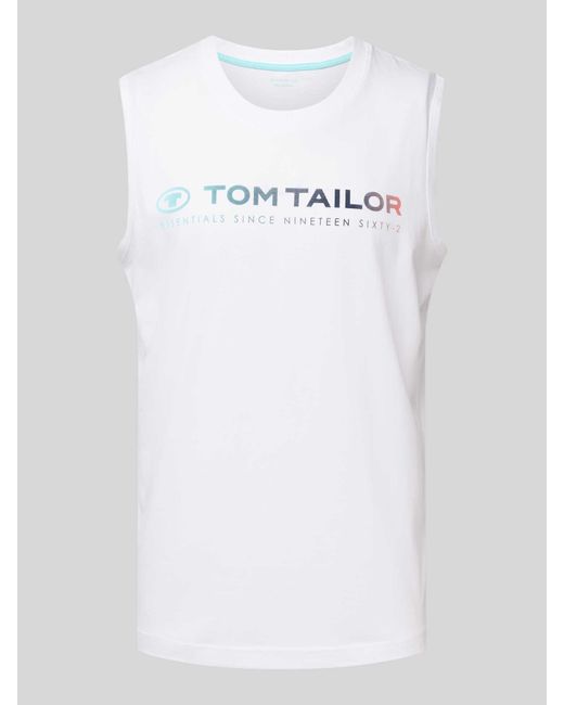Tom Tailor Tanktop mit Label-Print in White für Herren