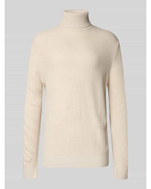 Jack & Jones Rollkragenpullover mit Strukturmuster Modell 'ROY' in Natural für Herren