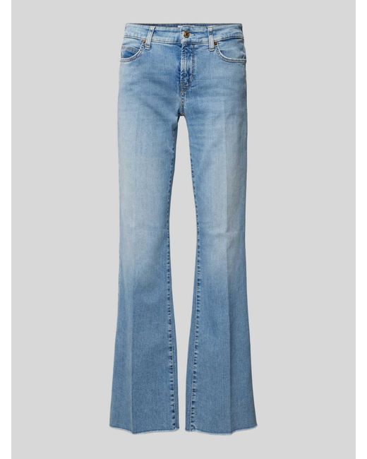 Cambio Blue Flared Fit Jeans mit Bügelfalten