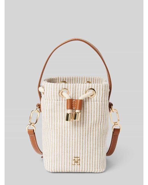Tommy Hilfiger Natural Beuteltasche aus Baumwoll-Viskose-Mix