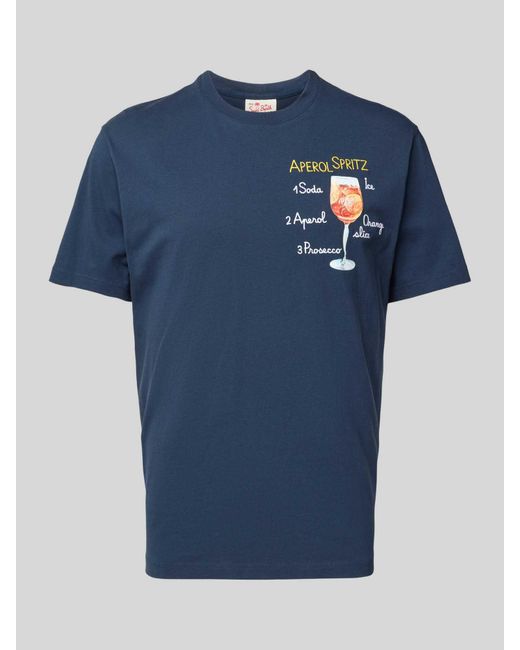 Mc2 Saint Barth T-shirt Met Statementstitching in het Blue voor heren