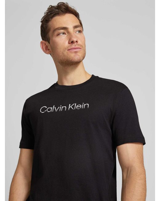 Calvin Klein T-Shirt mit Label-Print in Black für Herren