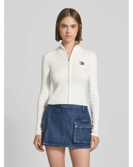 Tommy Hilfiger White Slim Fit Cardigan mit Reißverschluss