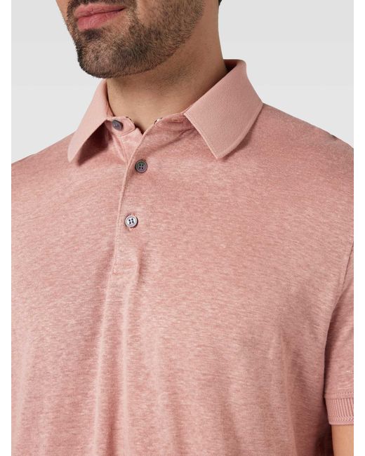 Tommy Hilfiger Regular Fit Poloshirt Van Linnenmix in het Pink voor heren