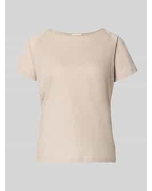 American Vintage T-Shirt Met Boothals Model 'Laloom' in het Natural