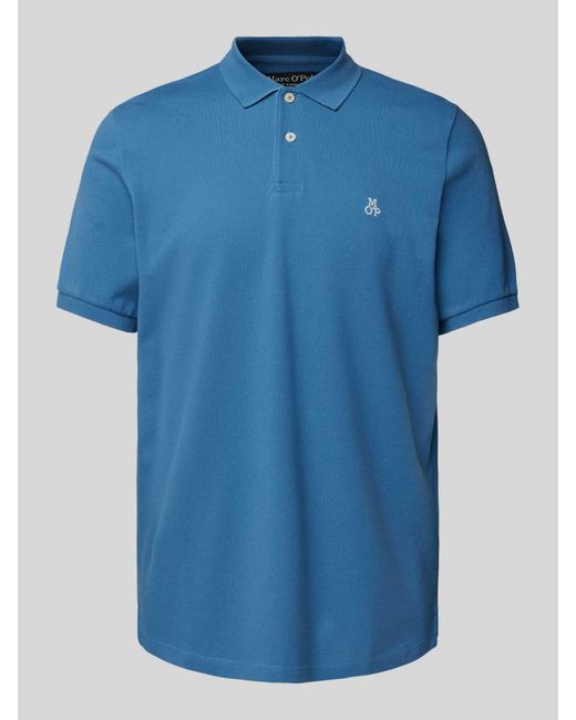 Marc O' Polo Regular Fit Poloshirt Met Labelstitching in het Blue voor heren