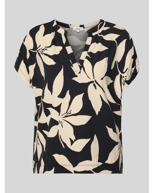 S.oliver Relaxed Fit T-Shirt Van Viscosemix in het Black