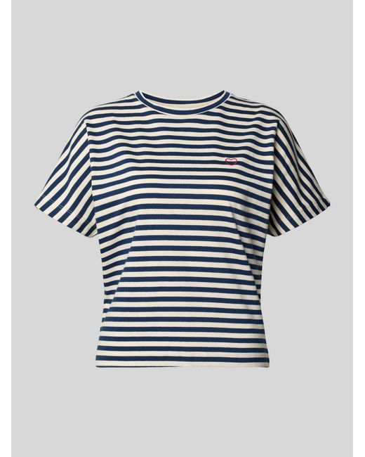 Opus T-Shirt Met Streepmotief Model 'Salentine Stripe' in het Blue