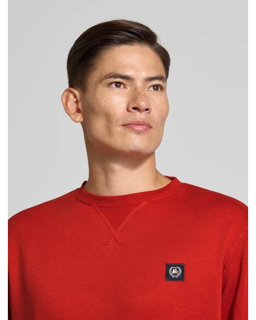 Lerros Sweatshirt mit Label-Patch in Red für Herren
