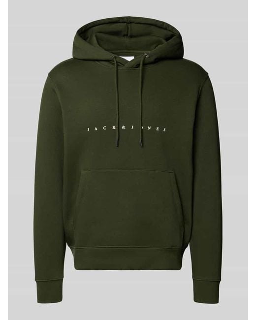Jack & Jones Hoodie mit Label-Print in Green für Herren