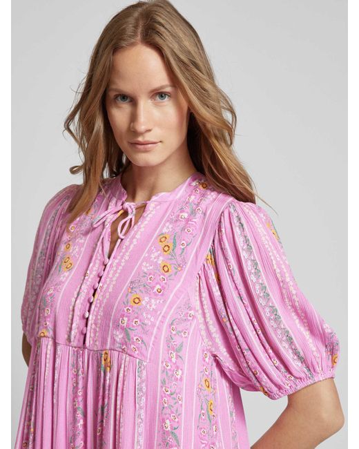 Y.A.S Midi-jurk Met Bloemenmotief in het Pink