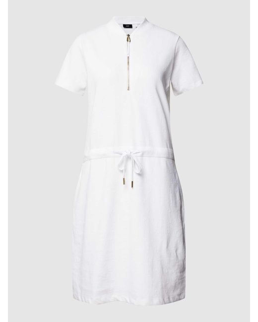 Joop! White Knielanges T-Shirt-Kleid mit Label-Details