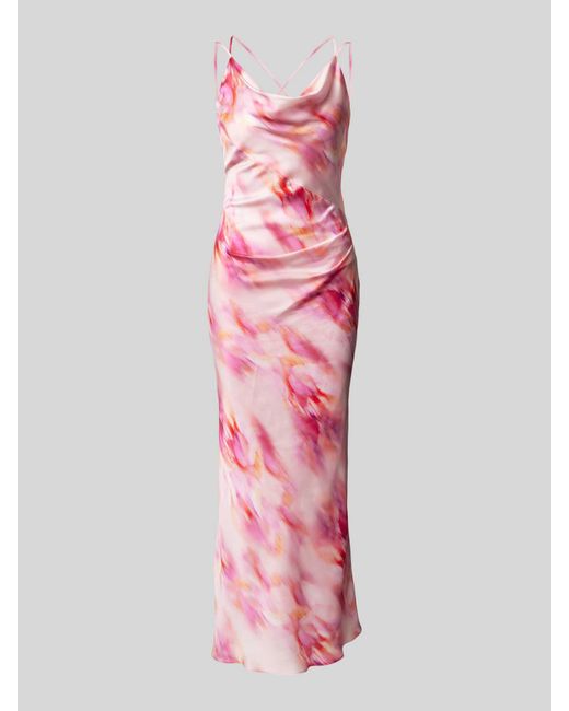 Swing Midi-jurk Met Plooien Opzij in het Pink