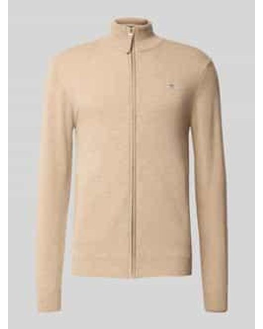 Gant Gebreid Jack Met Ritssluiting in het Natural voor heren