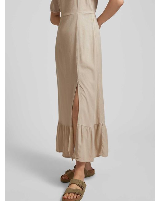 Vero Moda Midi-jurk Met Vierkante Hals in het Natural