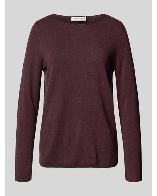 Marc O' Polo Regular Fit Gebreide Pullover Van Wolmix in het Purple