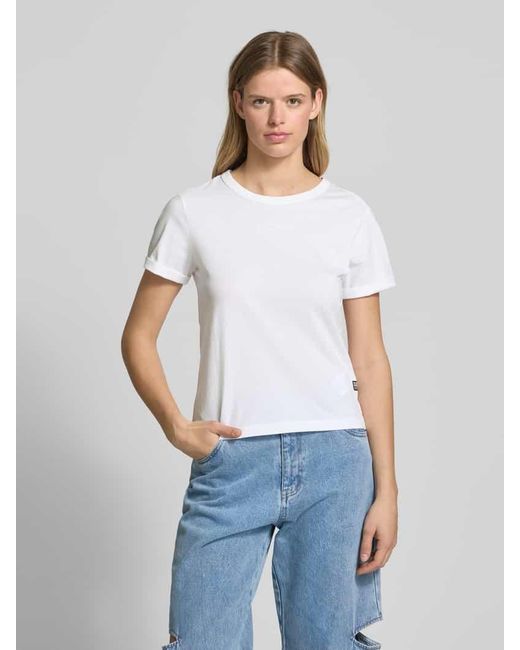 G-Star White T-Shirt Mit Label-Stitching