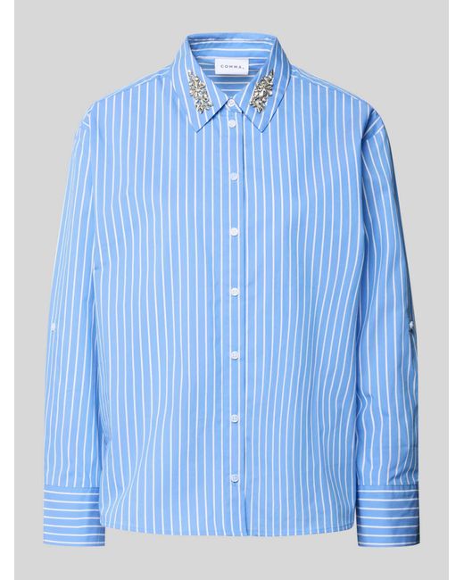 Comma, Blouses Korte Mouw in het Blue