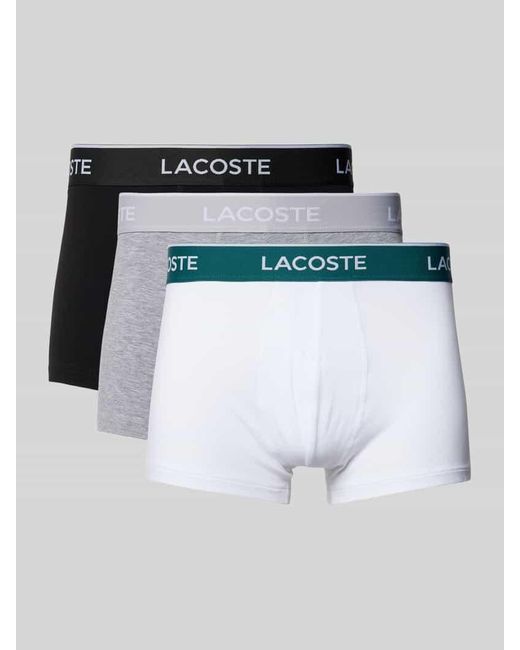 Lacoste Trunks mit elastischem Label-Bund in White für Herren