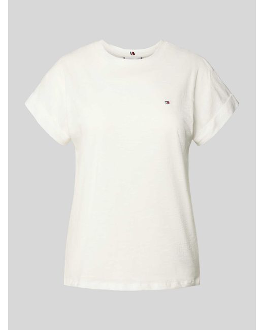 Tommy Hilfiger Regular Fit T-Shirt Van Puur Katoen in het Natural