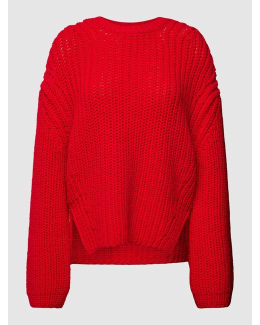 Marc O' Polo Gebreide Pullover Met Zijsplitten in het Red