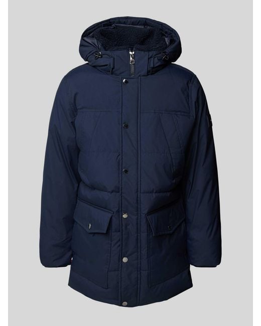 Tommy Hilfiger Gewatteerd Jack Met Capuchon, Model 'Rockie Utility' in het Blue voor heren