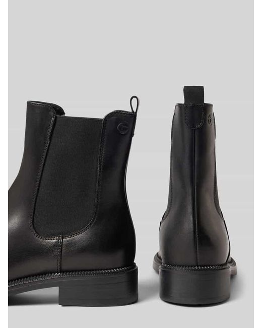Tamaris Black Chelsea Boots mit echtem Leder