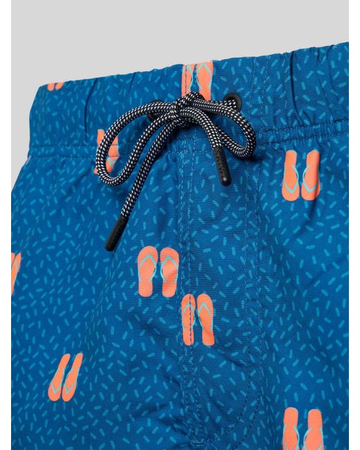 Shiwi Badehose mit Motiv-Print Modell 'Flipflops' in Blue für Herren