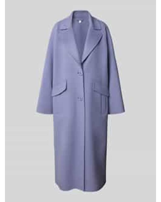 Marc Cain Wide Fit Lange Wollen Jas Met 2-Knoopsluiting in het Blue
