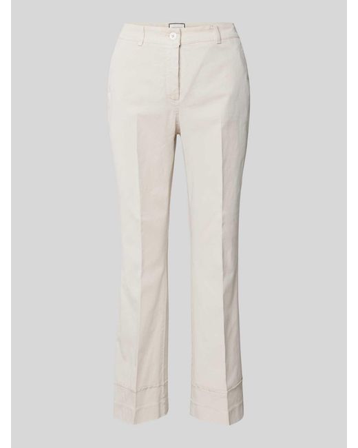 Seductive Flared Cut Broek Met Persplooien in het White