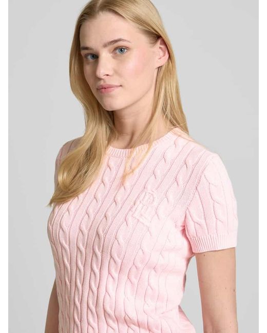 Ralph Lauren Pink Strickpullover in kurzärmeligem Design