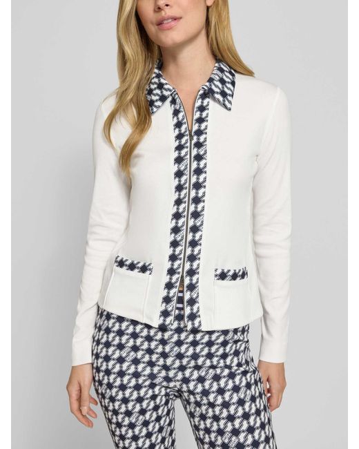 Marc Cain Shirt Met Lange Mouwen Met Tweewegritssluiting in het White