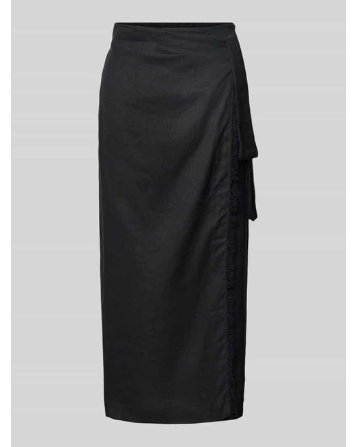 Mango Black Midirock mit Raffungen